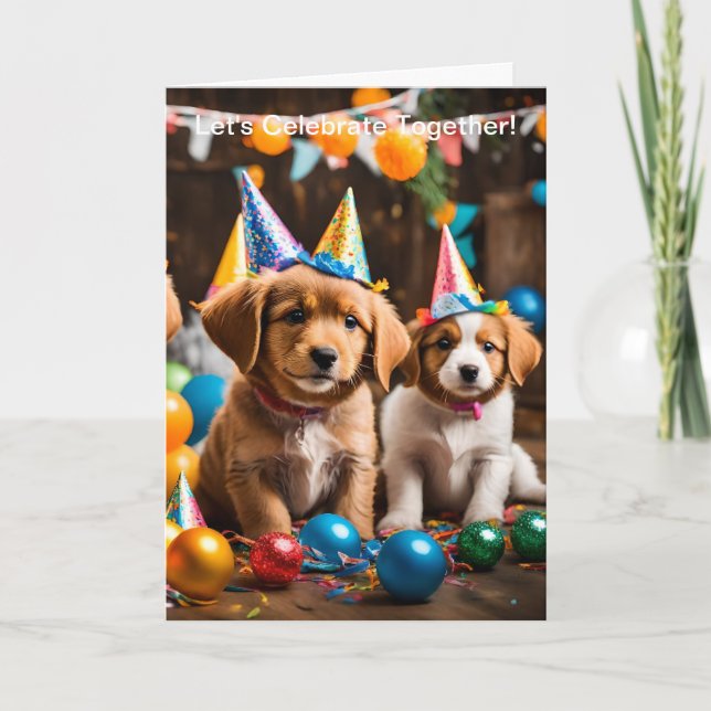 Cartão de aniversário Cachorro Fofo (Frente)