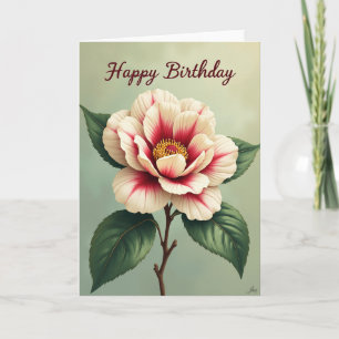 Cartão de Aniversário Camélia em Flor