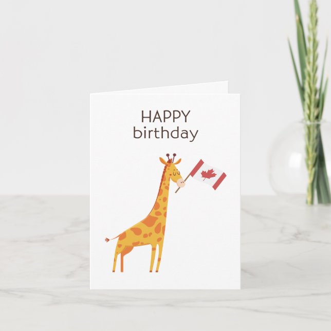 Cartão de aniversário canadense - Parabéns (Frente)