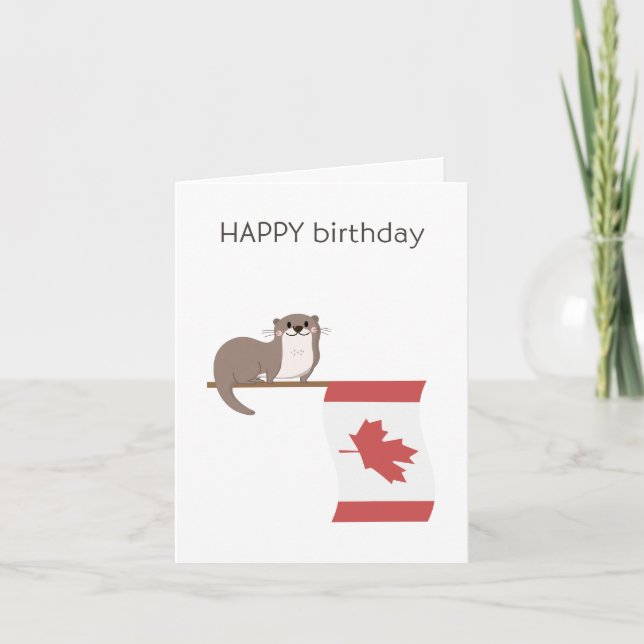 Cartão de aniversário canadense - Parabéns (Frente)