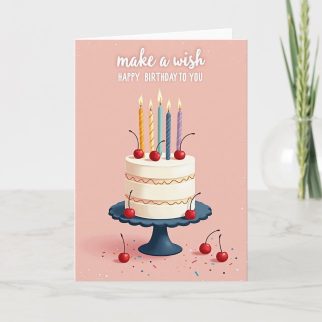 Cartão de Aniversário Candle Wish (Frente)