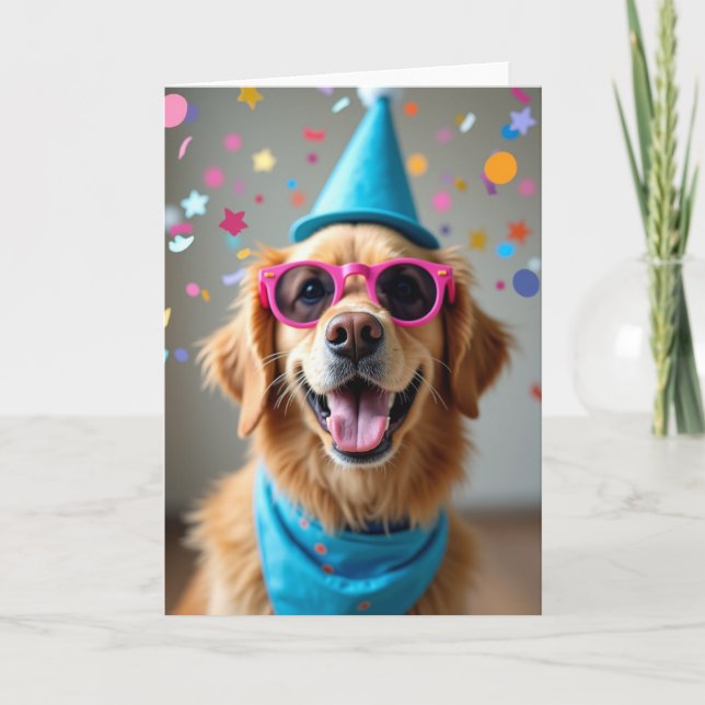 Cartão de Aniversário Canino Doce (Frente)