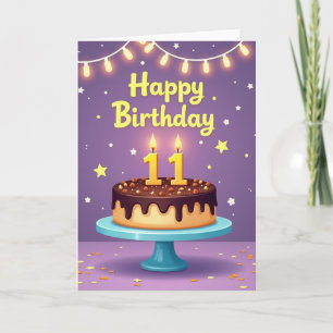 Cartão de Aniversário Caprichoso de 11 Anos