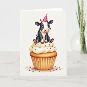 Cartão de Aniversário Caprichoso de Cupcake com Be