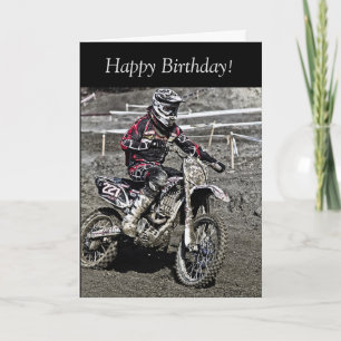 Cartão de Aniversário: Cara Motocross