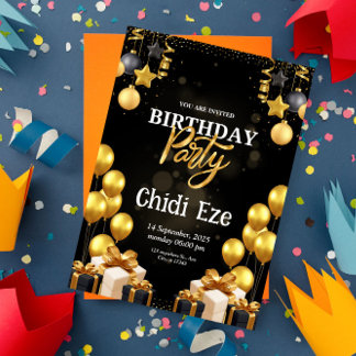 cartão de aniversário - cartão de convite de anive