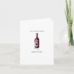 Cartão de Aniversário, cartão temático de vinho. C