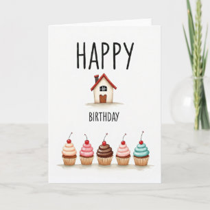 Cartão de Aniversário Casa Alegre