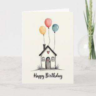 Cartão de Aniversário Casa de Conto de Fadas