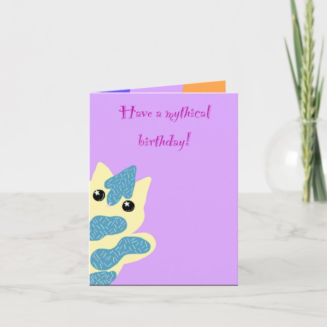 Cartão de aniversário Caticorn (Frente)