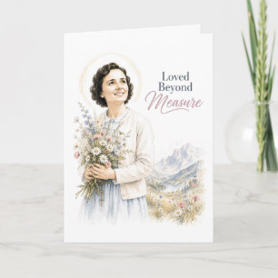 Cartão de Aniversário Católico da Santa Gianna Mol