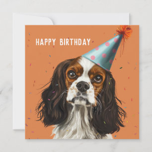 Cartão de Aniversário Cavalier King Charled Spanie