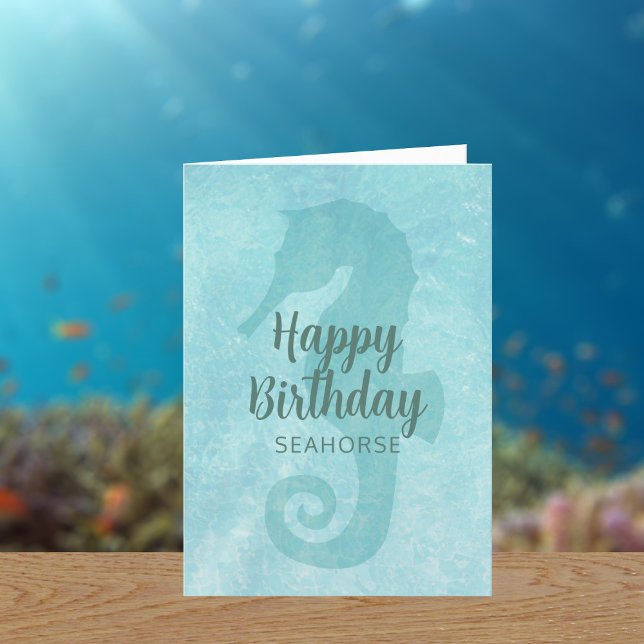 Cartão de Aniversário Cavalinho-Marinho Fofo (Happy Birthday to your seahorse (works for non seahorses too))