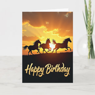 Cartão de Aniversário Cavalos Selvagens