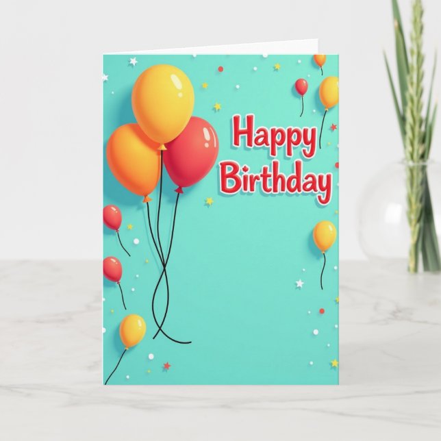 Cartão de Aniversário Celebração Aquática (Frente)