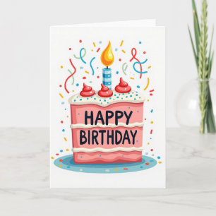 Cartão de Aniversário Celebração com Vela