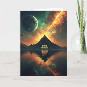 Cartão de Aniversário Celestial Mágico