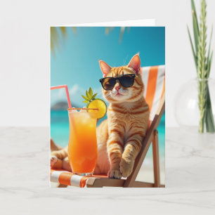 Cartão de Aniversário Cena do Gato Legal