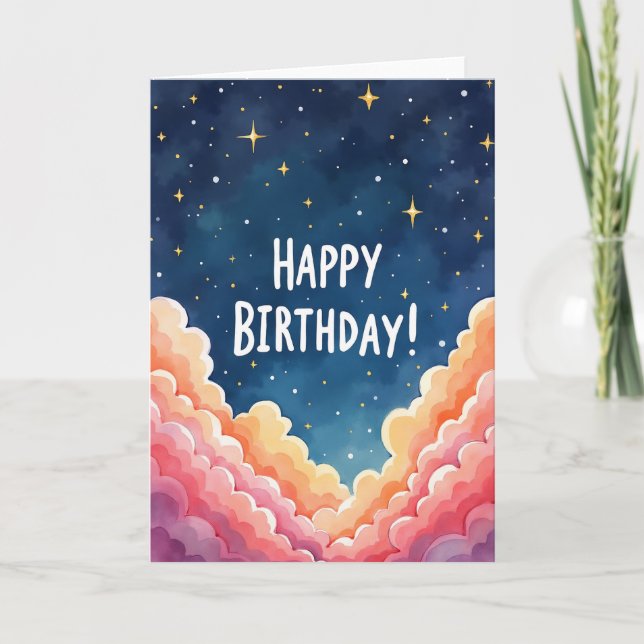 Cartão de Aniversário Céu Caprichoso (Frente)