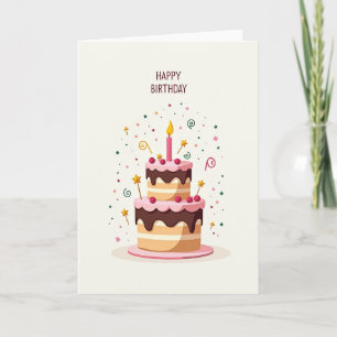 Cartão de Aniversário Chama Dourada