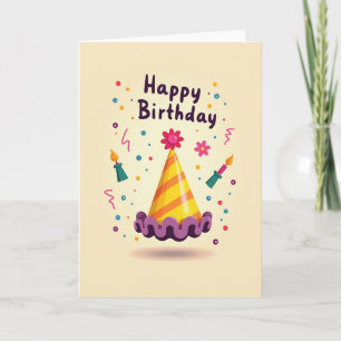 Cartão de Aniversário Chamas Vibrantes