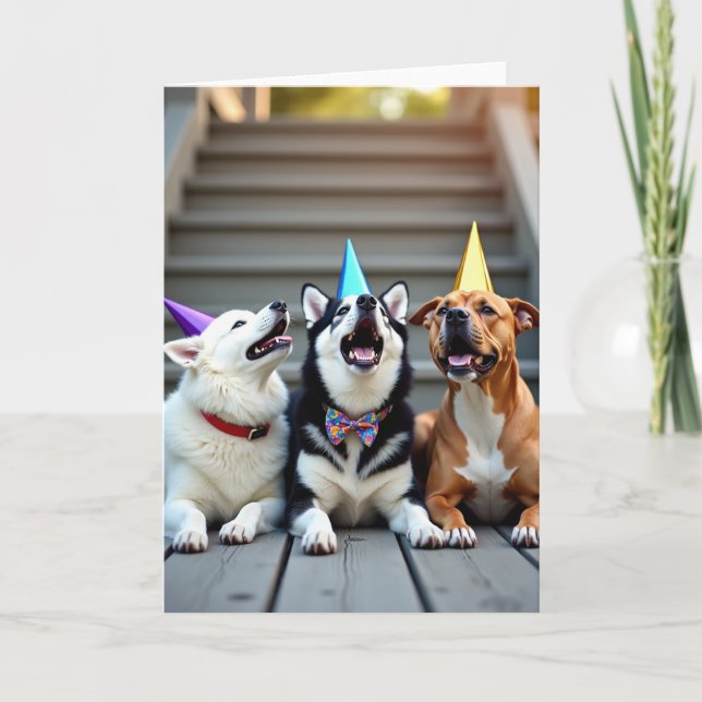 Cartão de Aniversário Chapéus de Festa (Frente)