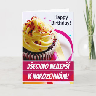 Cartão de Aniversário Checo Všechno Nejlepší K Nar
