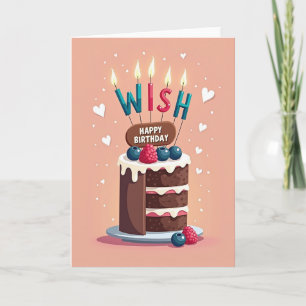 Cartão de Aniversário Chocolate com Frutas