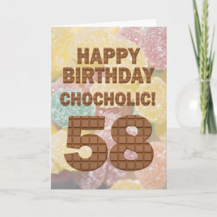Cartão de aniversário Chocolólico 58º