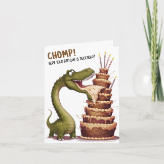Cartão de Aniversário Chomp Dinosaur