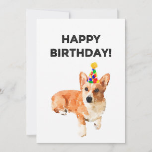 Cartão de Aniversário Clássico Corgi