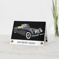 Cartão de Aniversário Clássico do Avô do Carro
