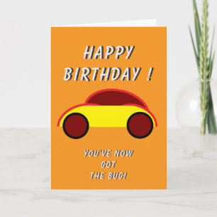 Cartão de Aniversário Clássico do Carro