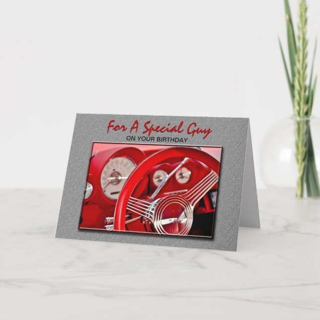 Cartão de Aniversário Clássico do Carro (Frente)