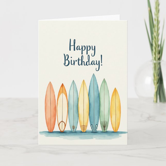 Cartão de Aniversário Coastal Boards (Frente)