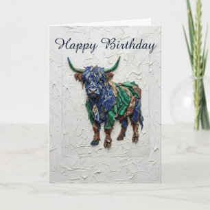 Cartão de Aniversário Colorido de Vaca das Terras