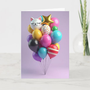 Cartão de Aniversário Colorido e Alegre
