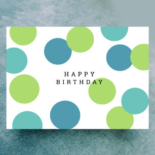 Cartão de Aniversário Colorido em Branco Feliz