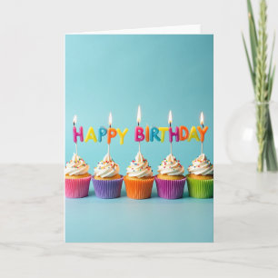 Cartão de Aniversário Colorido Presente