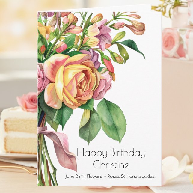 Cartão de Aniversário com a Flor de Nascimento de  (Criador carregado)