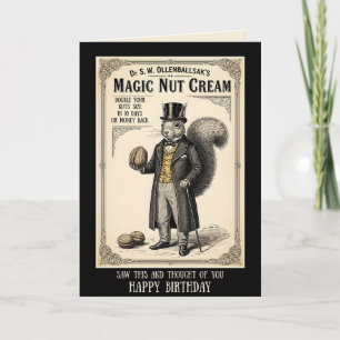 Cartão de Aniversário com Anúncio Vitoriano Divert