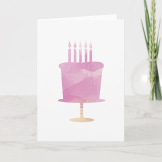 Cartão de Aniversário com Aquarela - Bolo de Anive