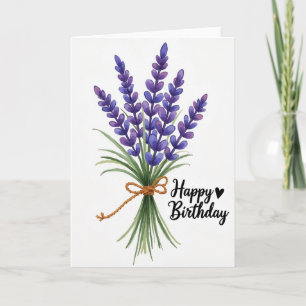 Cartão de Aniversário com Aquarela Roxa