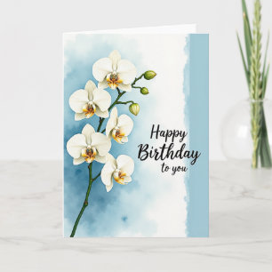 Cartão de Aniversário com Aquarela Sonhadora
