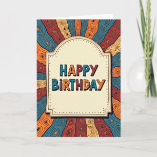 Cartão de Aniversário com Arte Abstrata