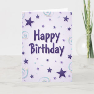 Cartão de Aniversário com Arte Pastel