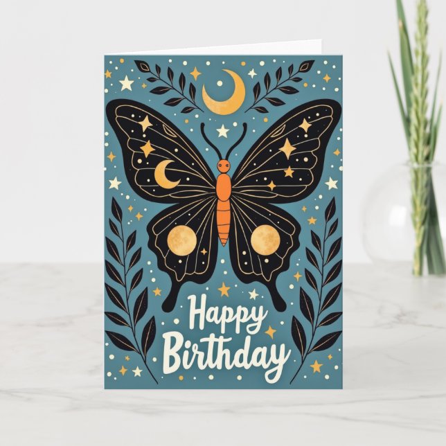 Cartão de Aniversário com Asa Celestial (Frente)
