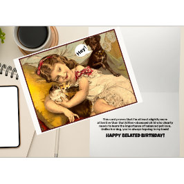 Cartão de Aniversário com Baixamento Purr-sistente