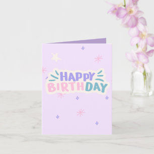 Cartão de aniversário com balões e velas