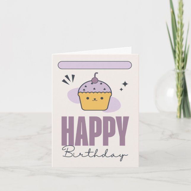 Cartão de aniversário com balões e velas (Frente)